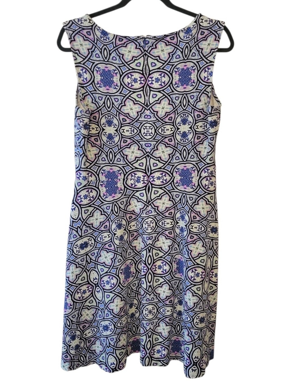 Talbots Edie Blue & Purple Sleeveless Fit & Flare Dress Size Large - Picture 4 of 5